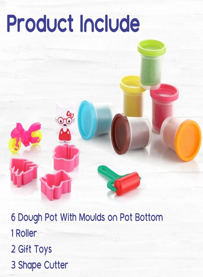 Chanak Clay Dough Kit for Kids, 6 Colours, Non-Toxic Air Dry Clay with Moulds & Tools, Creative DIY Craft Set, BIS Approved, 50g Each - Image 3